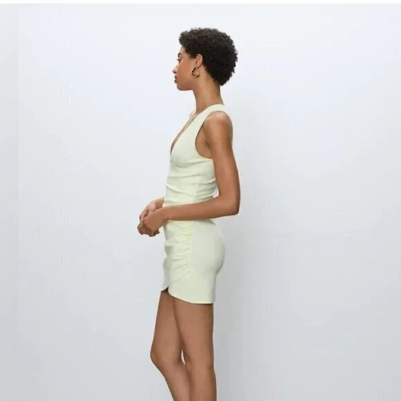 BABATON Aritzia Harrington yellow mini dress sz 00 - Picture 2 of 11